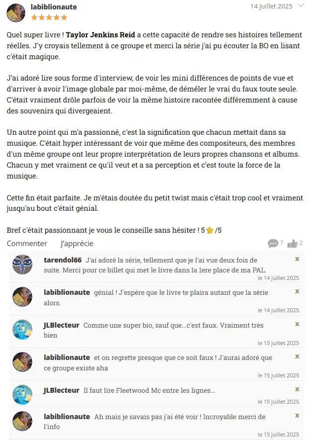 critique d'un roman sur babelio